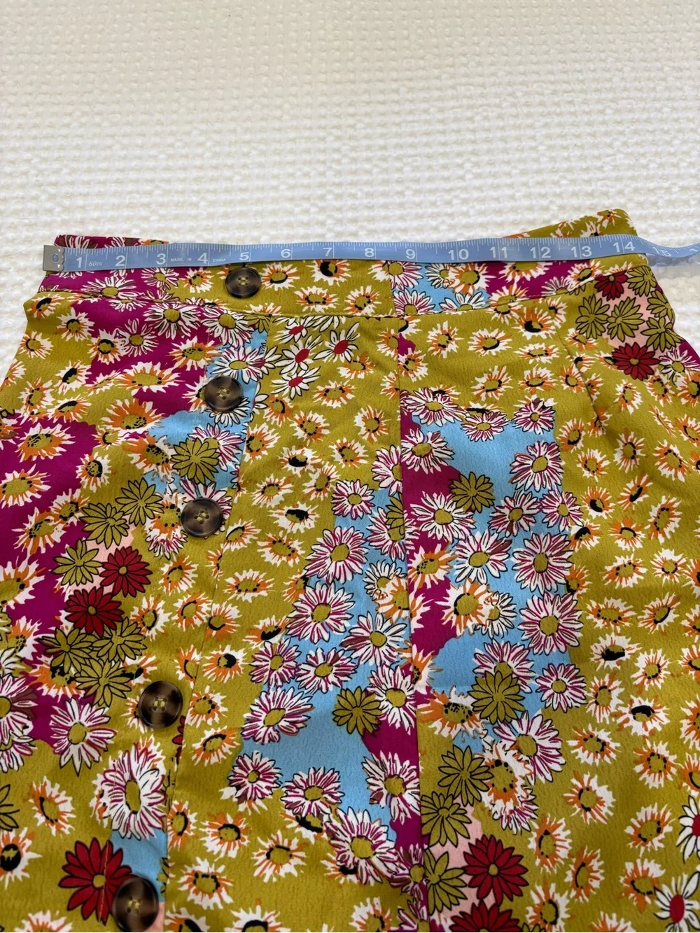 Floral A-Line Midi Skirt with Side Slit